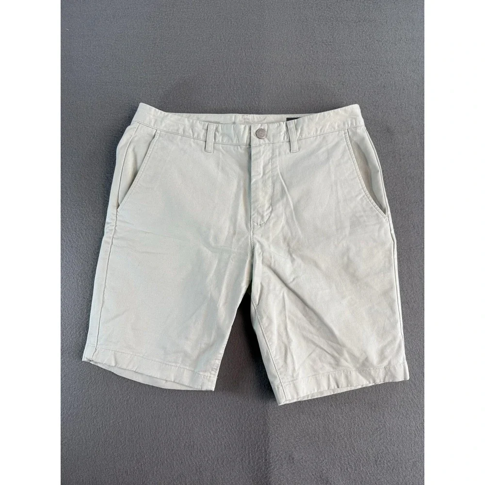 Bonobos Shorts Mens 32 Beige Chino Slim Fit Stretch 9 Inseam Casual Summer